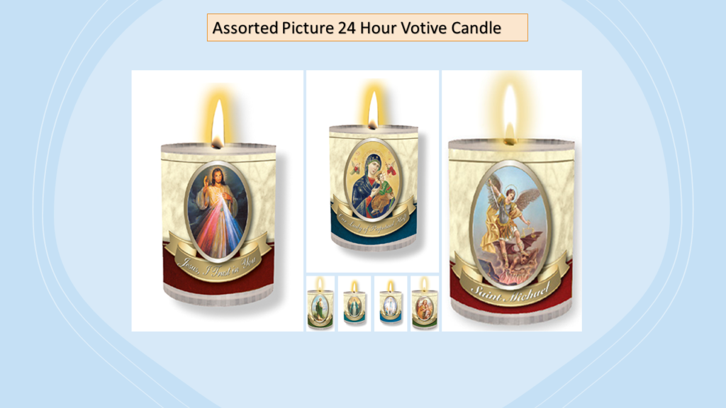 Assorted Picture 24 Hour Votive Candle Carlo Catholic Services Ltd