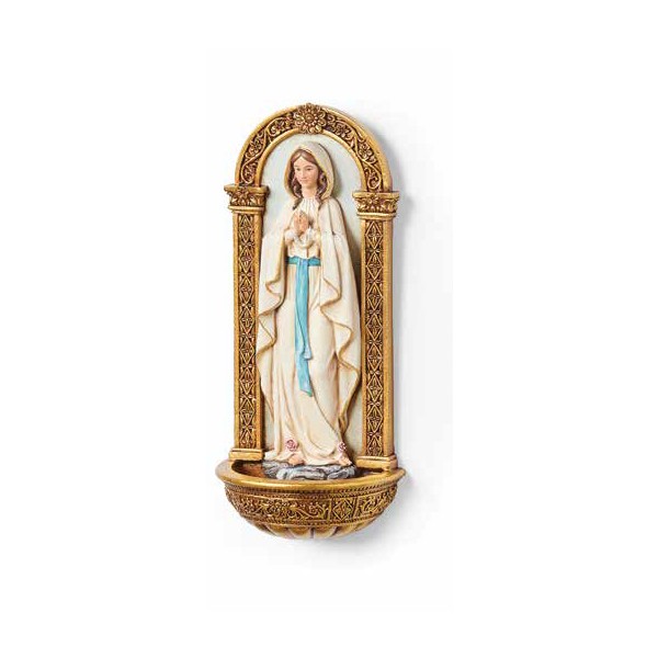 7.25"H Lourdes Water Font