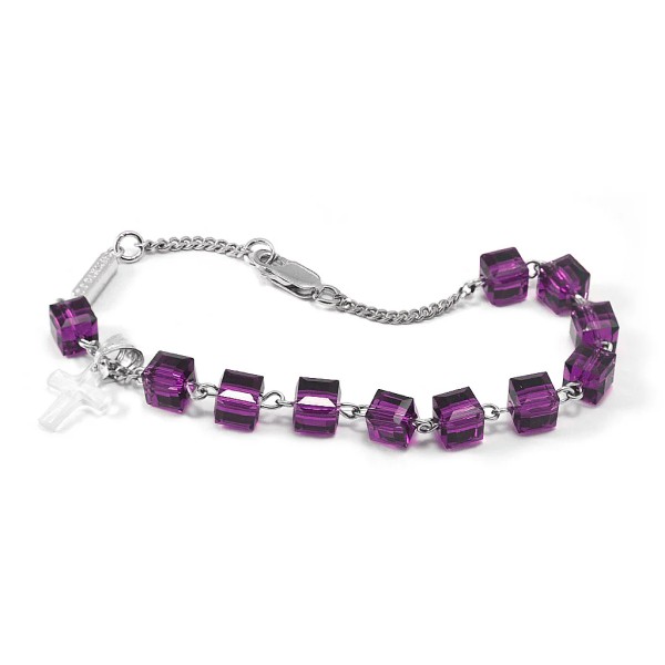 Amethyst Crystal Bracelet With Sterling Silver