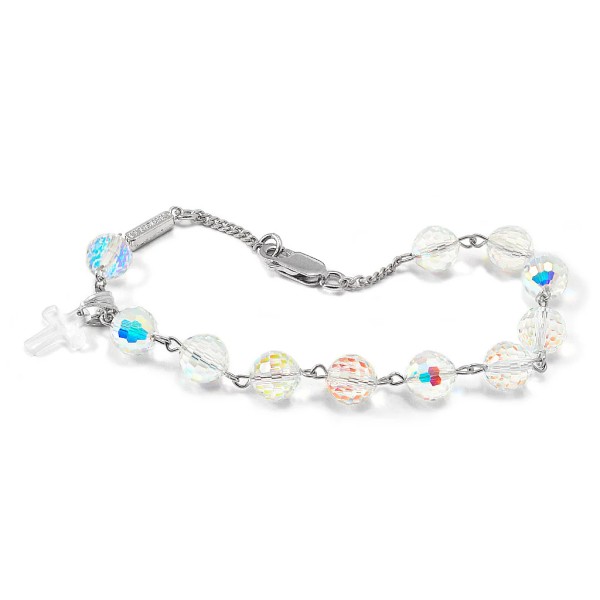 Aurora Borealis Crystal Bracelet With Sterling Silver