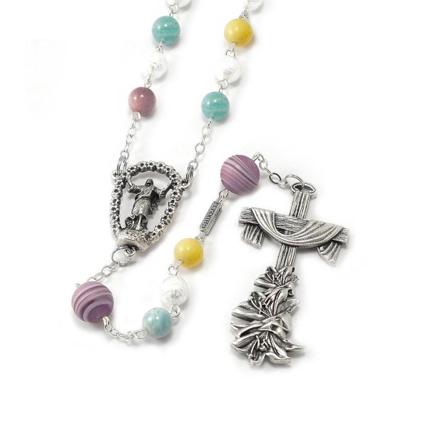Holy Easter Rosary with Murano Glass and Natural Stones