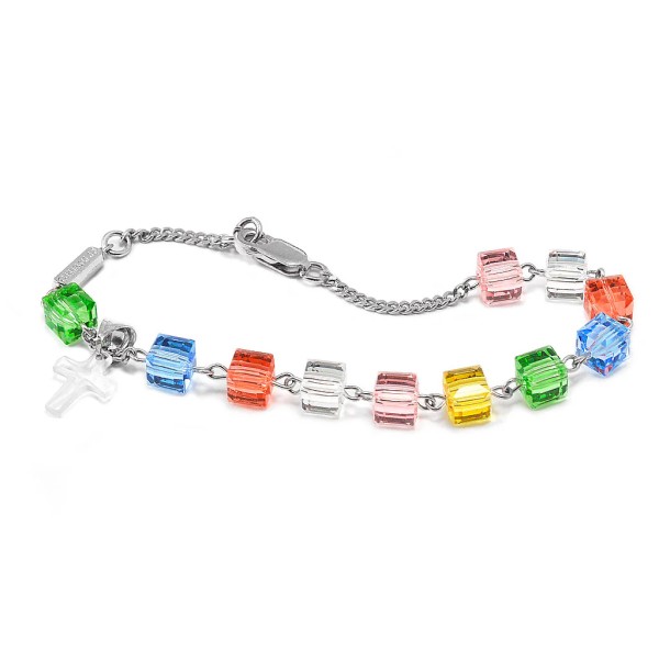 Multicolor Crystal Bracelet With Sterling Silver