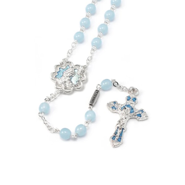 Mary's Motherly Love Collection Sky & Silver Rosary