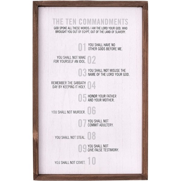 Wall Plaque: 10 Commandments (Wood)