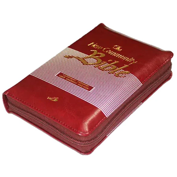 The New Community Bible, Pocket Red Zipped With Thumb Index